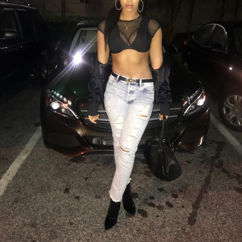 Milagro Fishnet Crop Top - Black